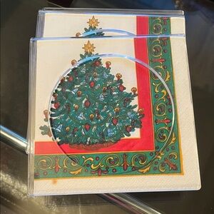 Clear, plastic beverage coasters